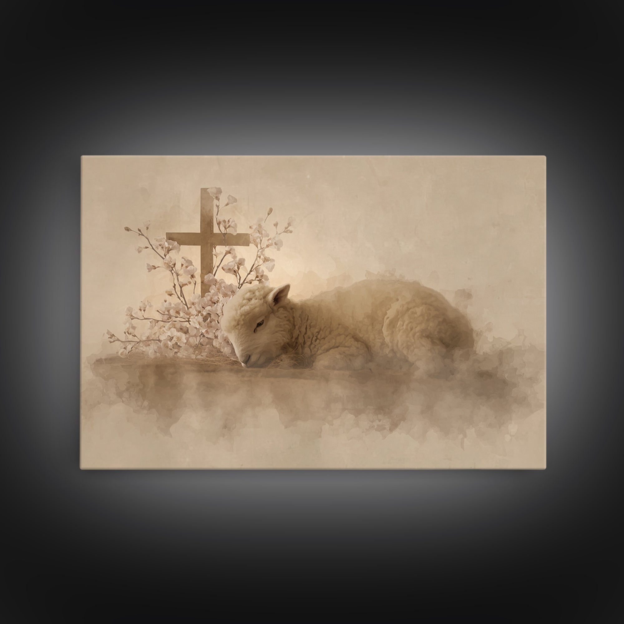Heavenly Stillness – Framed Canvas Print – Christian Wall Art – Christian Art Print – Minimalist Christian Art – Christian Christmas Art –