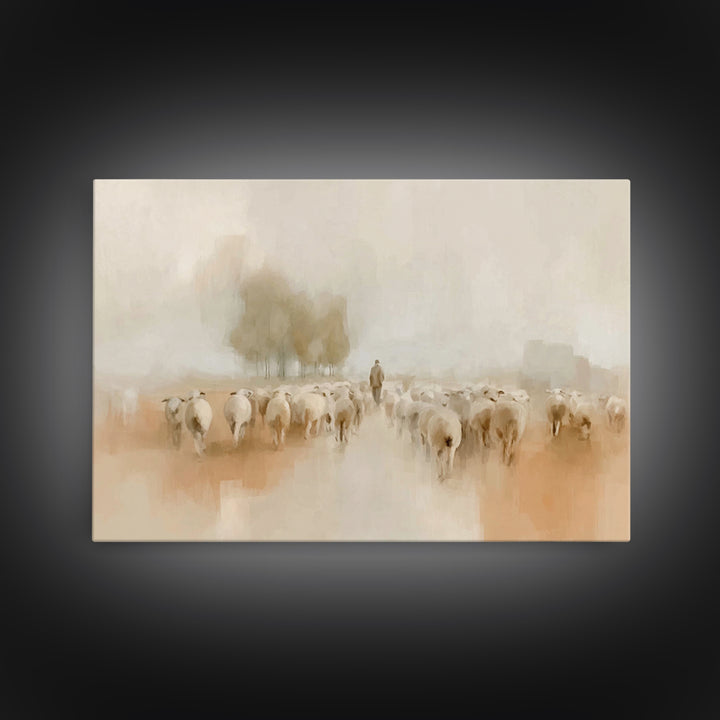 Shepherd’s Path Home, Framed Canvas Print, Christian Art Canvas, Christian Wall Art, Abstract Christian Art, Christian Gift Ideas, Subtle C