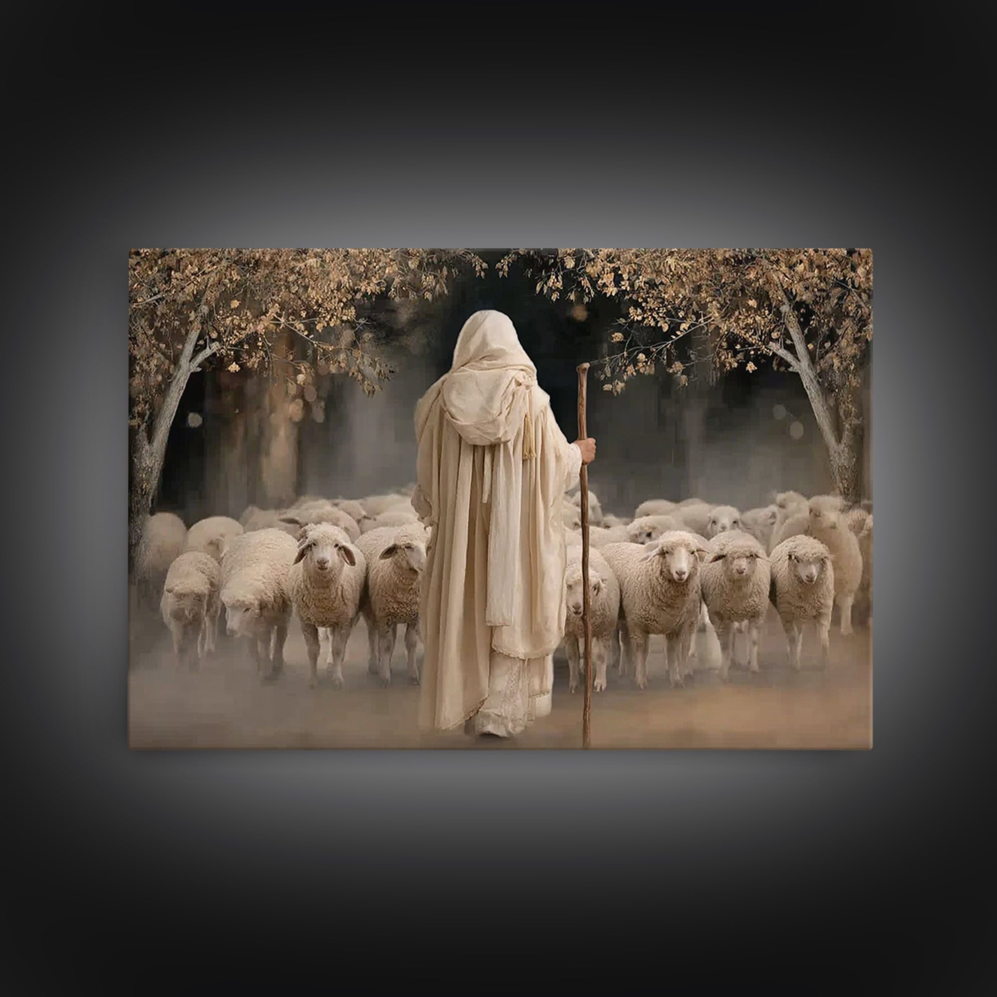 Pasture Of Mercy | Framed Canvas Print | Jesus Paintings | Christian Wall Art | Christian Art Canvas | Modern Christian Painting | Christia