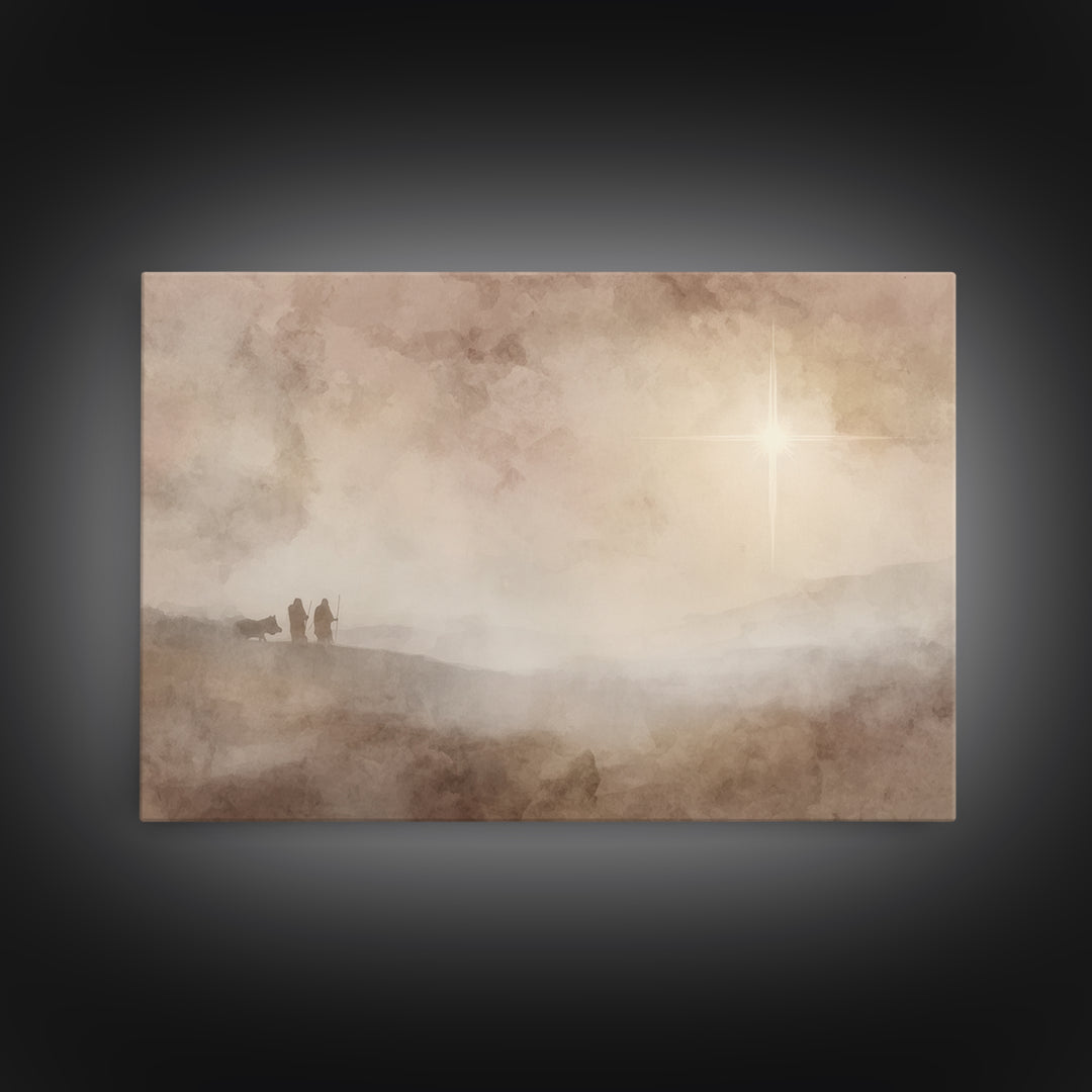 Holy Journey – Framed Canvas Print – Christian Christmas Art – Christian Wall Art – Christmas Art Prints – Modern Christmas Art – Christian