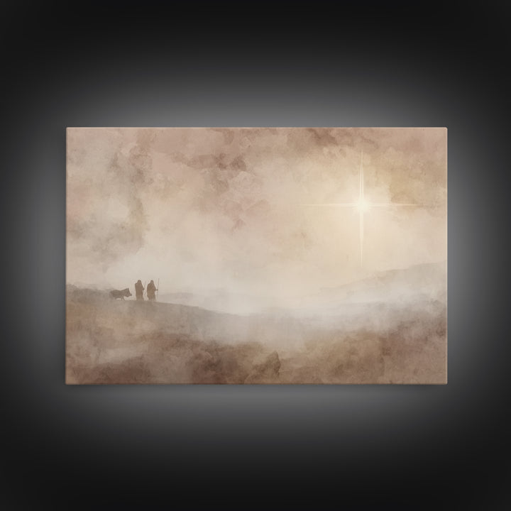 Holy Journey – Framed Canvas Print – Christian Christmas Art – Christian Wall Art – Christmas Art Prints – Modern Christmas Art – Christian