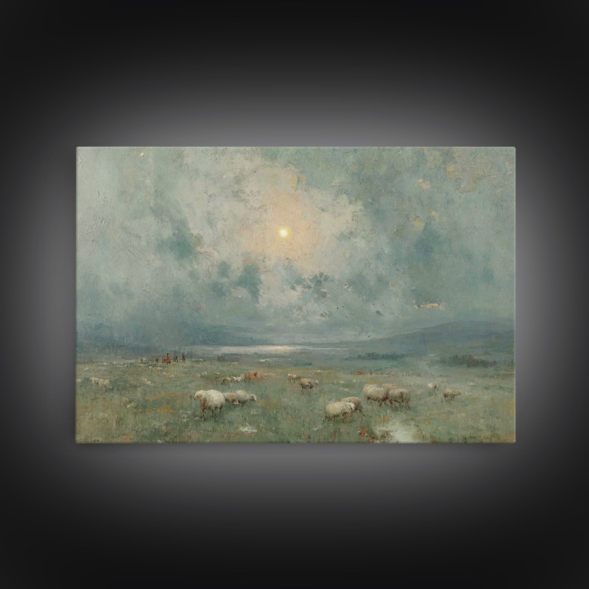 Fields Of Bethlehem | Framed Canvas Print | Christian Christmas Art | Christian Wall Art | Christian Art Canvas | Retro Christmas Art | Chr