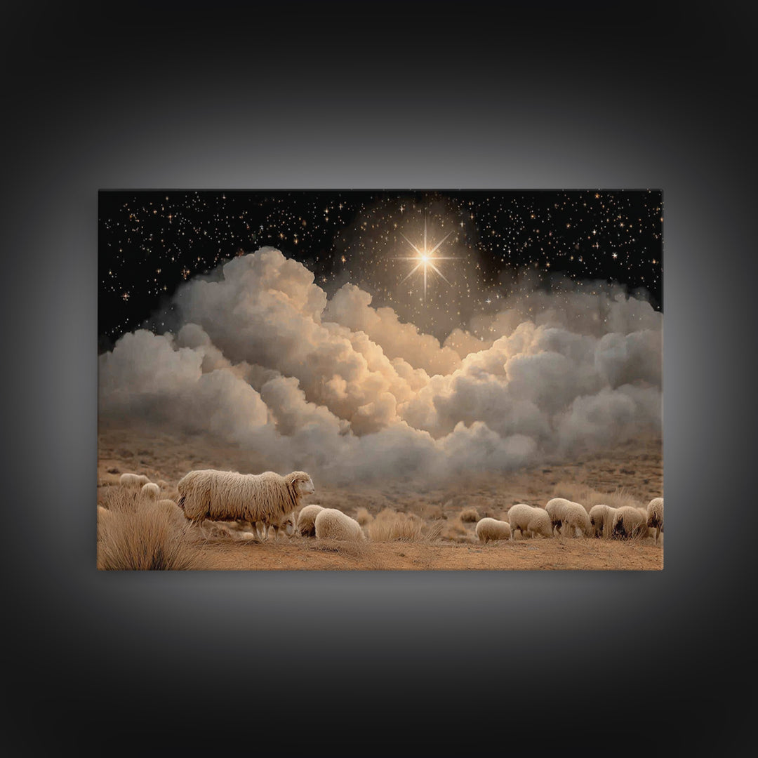 Bethlehem Star, Framed Canvas Print, Christian Christmas Art, Christmas Canvas Wall Art, Christian Art Canvas, Christian Wall Art, Christia