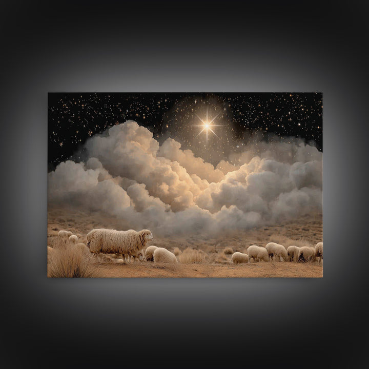 Bethlehem Star, Framed Canvas Print, Christian Christmas Art, Christmas Canvas Wall Art, Christian Art Canvas, Christian Wall Art, Christia