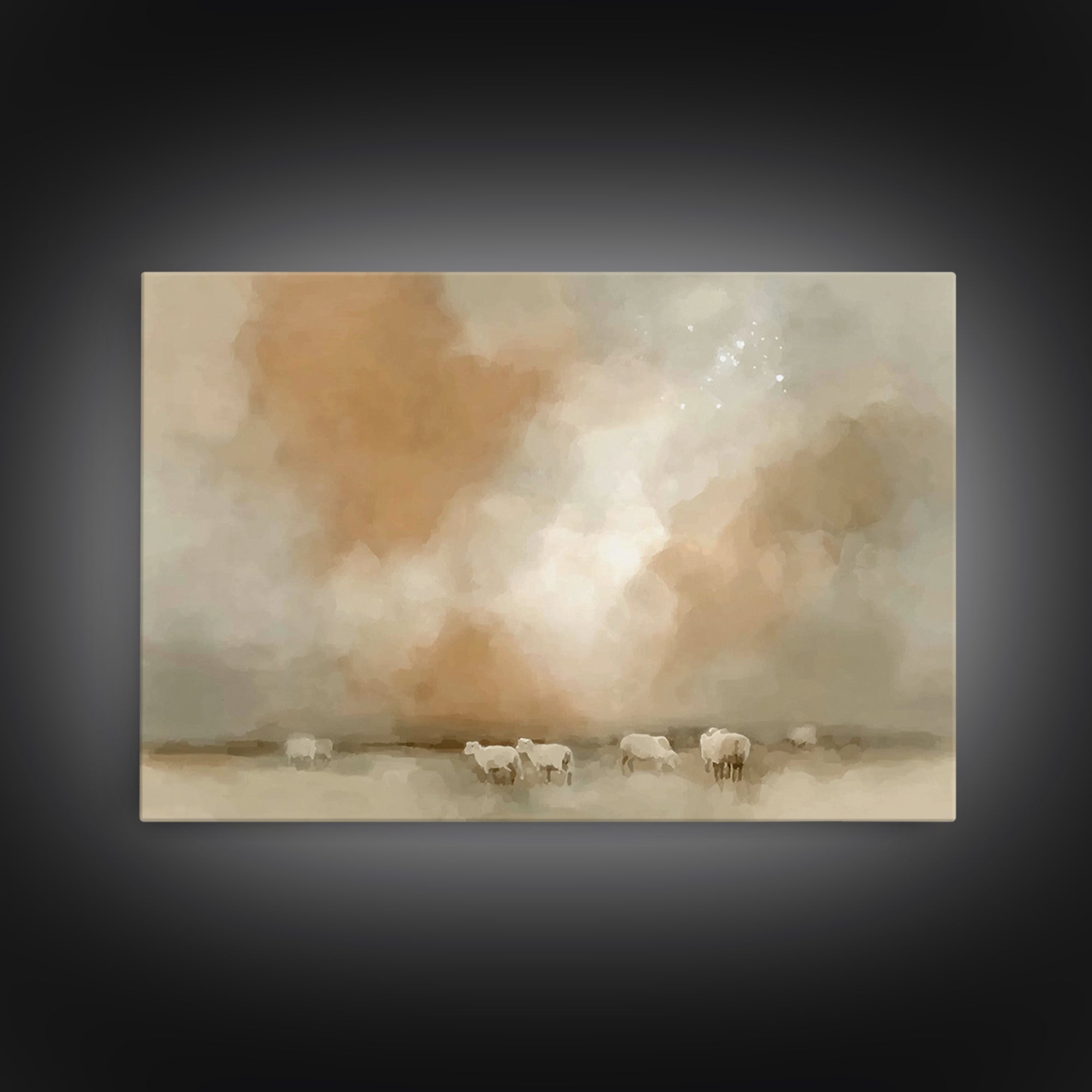 Shepherds In Stillness – Framed Canvas Print – Christian Art Canvas – Subtle Christian Art – Christmas Wall Art – Christian Christmas Art –