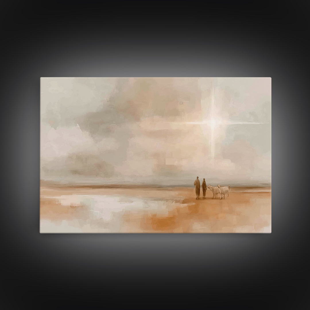 Guiding Light, Framed Canvas Print, Christian Christmas Art, Christmas Wall Art, Christian Art Canvas, Christian Wall Art, Christmas Art Pr