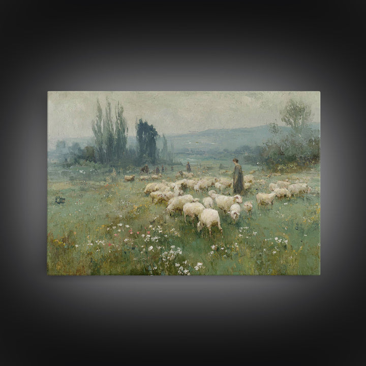 Leading Light Meadow, Framed Canvas Print, Jesus Painting, Christian Wall Art, Christian Art Canvas, Christian Art Print, Christian Gift Id