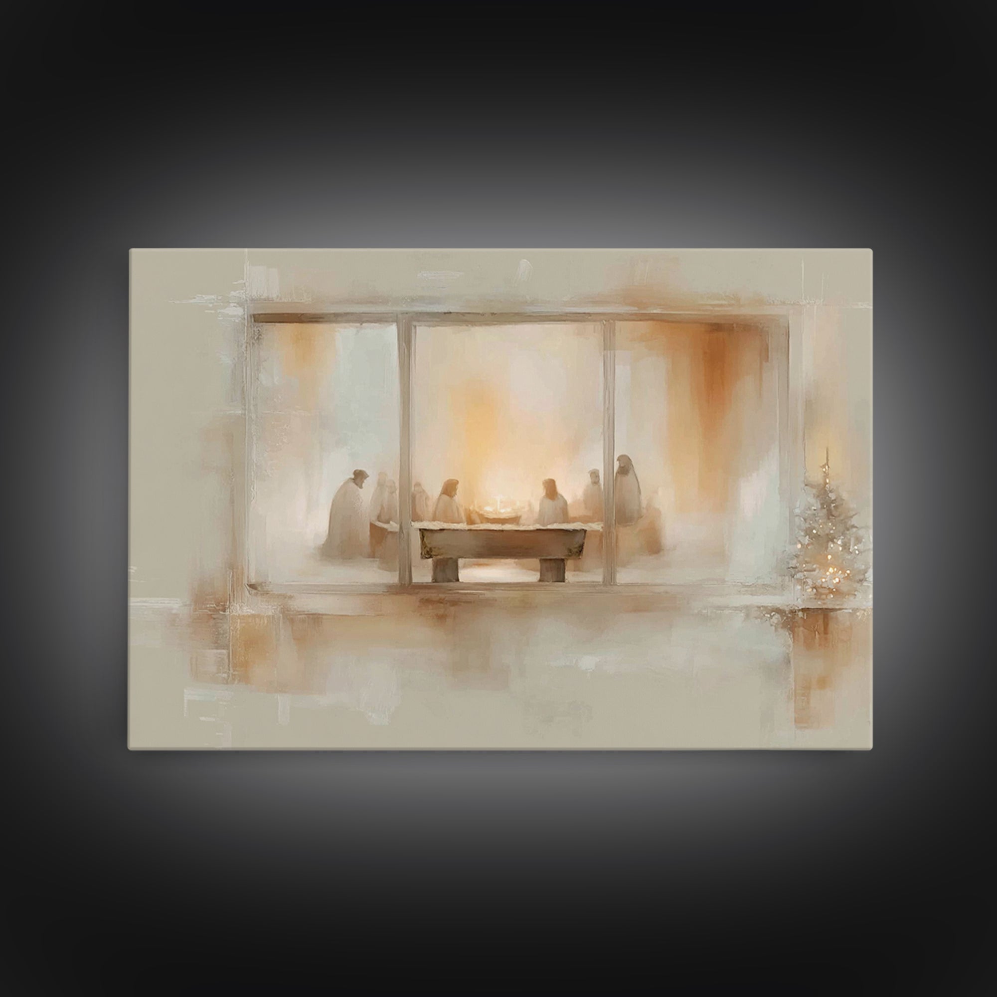 Upper Room Gathering | Framed Canvas Print | Christian Art Canvas | Christian Wall Art | Christmas Art | Christian Art Prints | Christian G