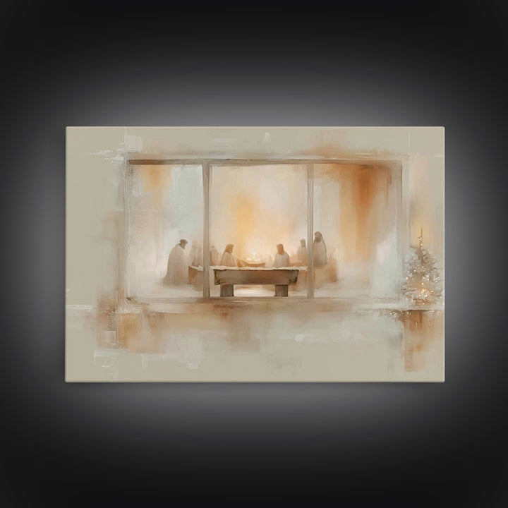 Upper Room Gathering | Framed Canvas Print | Christian Art Canvas | Christian Wall Art | Christmas Art | Christian Art Prints | Christian G