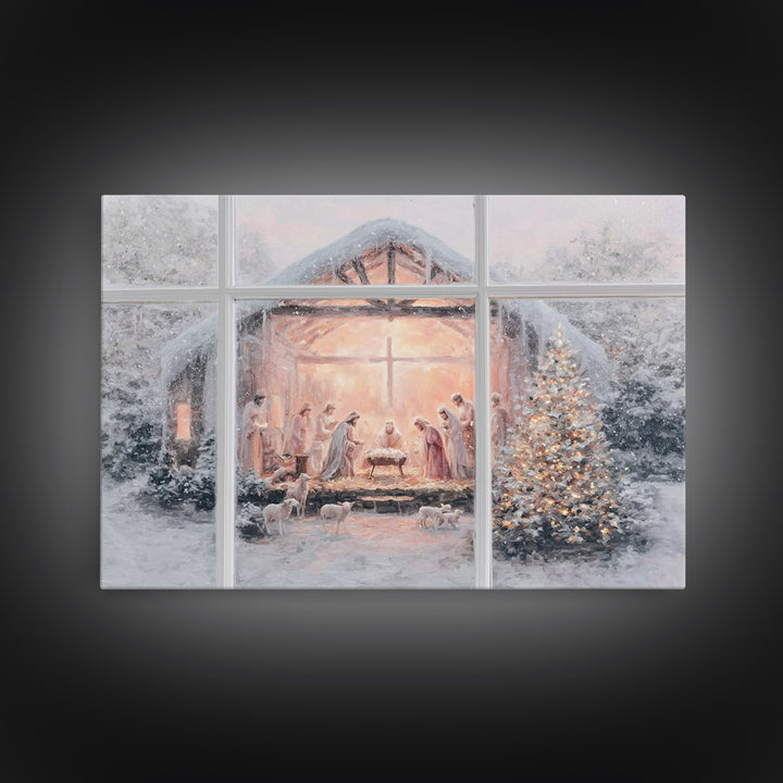Star Of Bethlehem Peace | Framed Canvas Print | Christian Art Canvas | Christian Christmas Art | Jesus Painting | Christian Wall Art | Chri