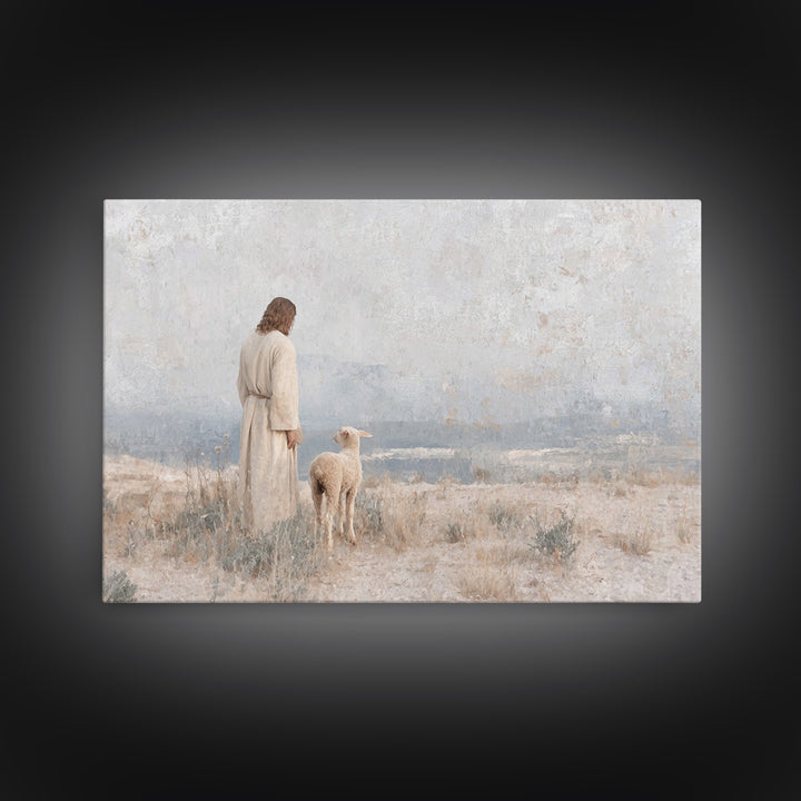 Pasture Of Mercy – Framed Canvas Print – Christian Paintings – Christian Gift Ideas – Moody Christian Art – Christian Art Canvas