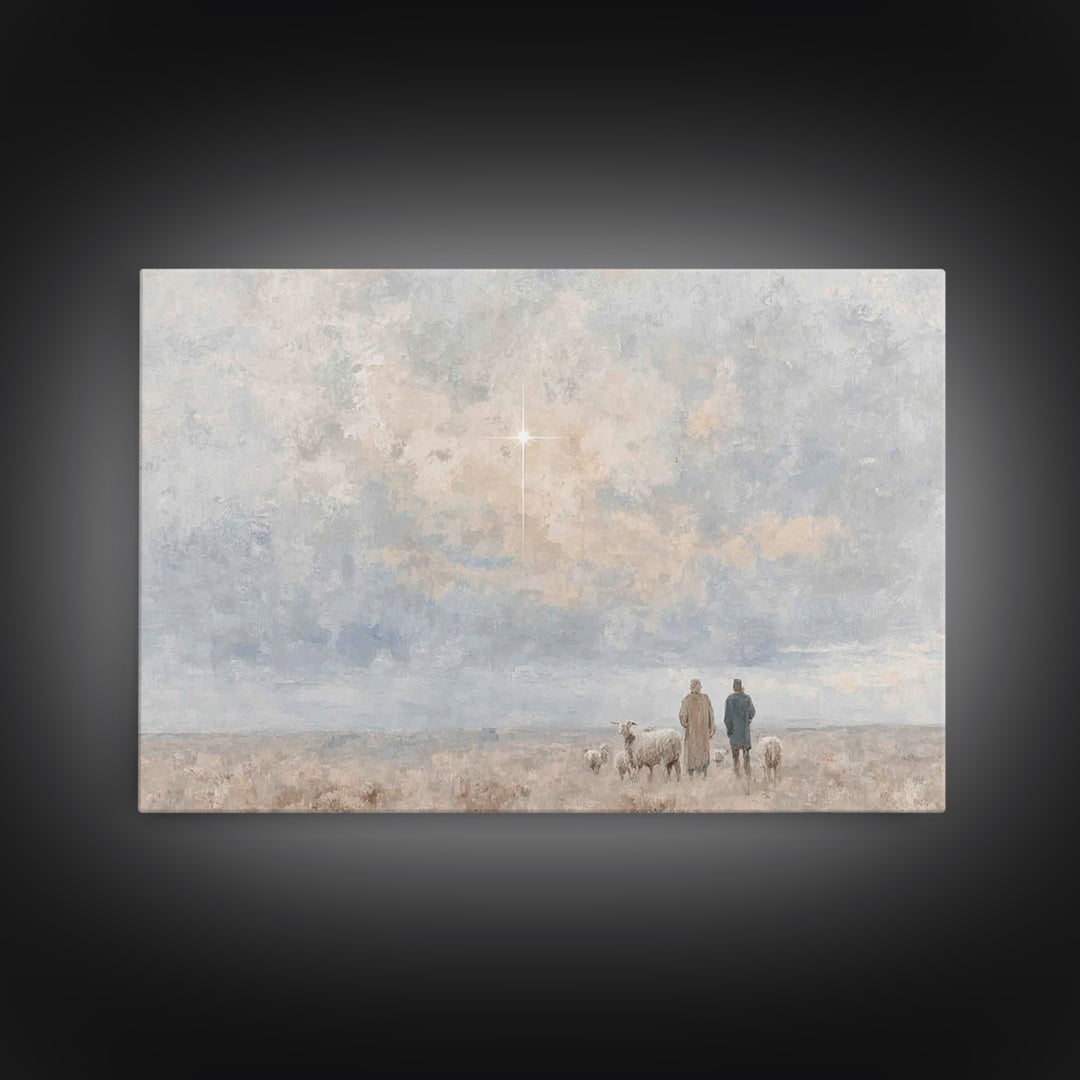 Star Of Hope – Framed Canvas Print – Christian Art Canvas – Christian Christmas Art – Christian Wall Art – Minimalist Christian Art