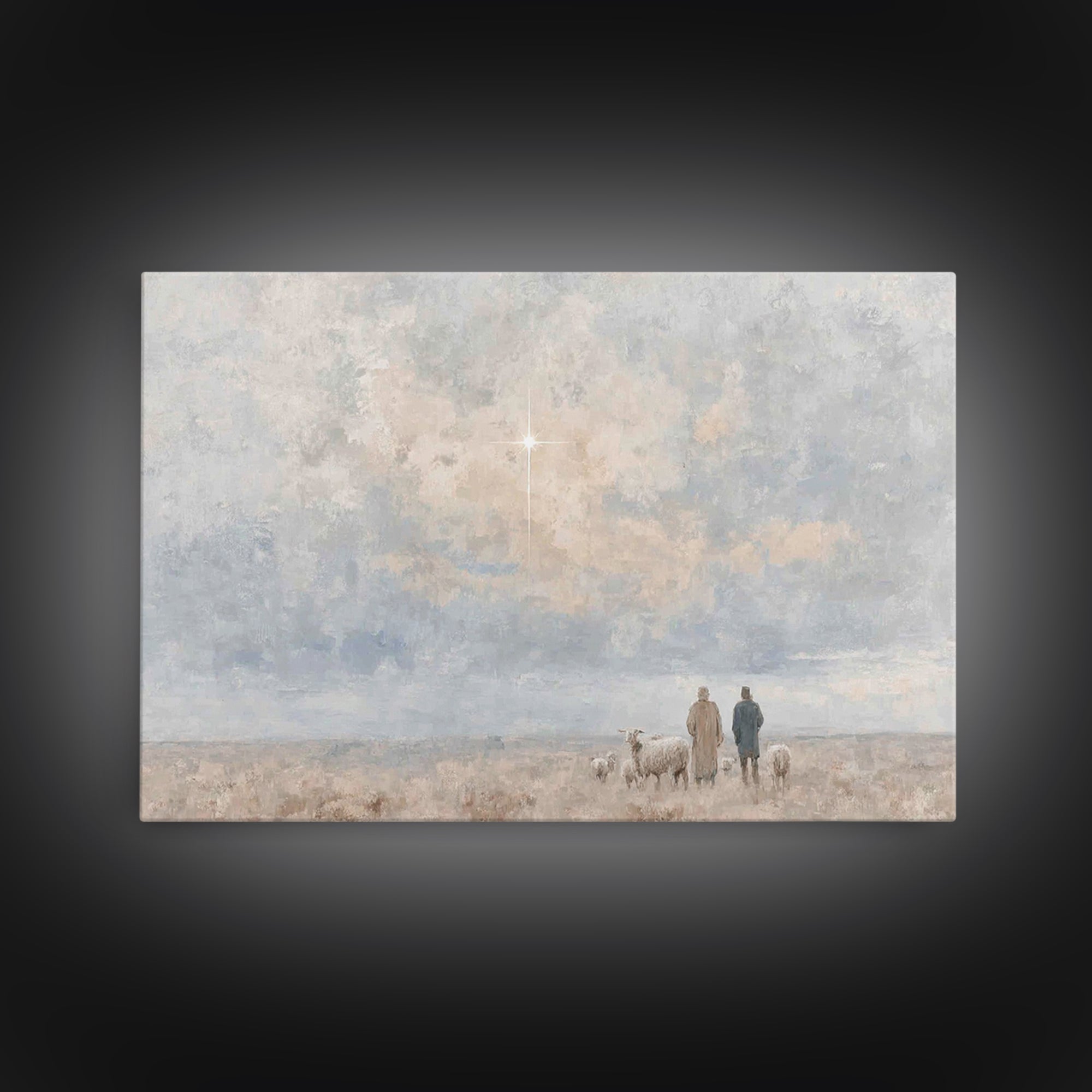 Star Of Hope – Framed Canvas Print – Christian Art Canvas – Christian Christmas Art – Christian Wall Art – Minimalist Christian Art