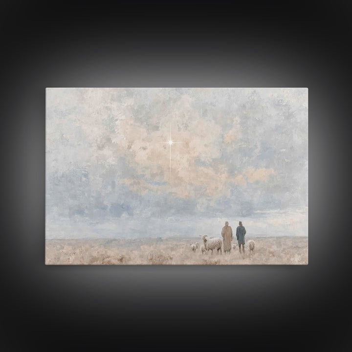 Star Of Hope – Framed Canvas Print – Christian Art Canvas – Christian Christmas Art – Christian Wall Art – Minimalist Christian Art