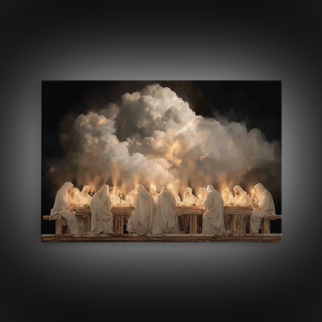 Last Supper Radiance – Framed Canvas Print – Christian Art Canvas – Jesus Wall Art – Christian Decor For Home – Unique Christian Art – Chri
