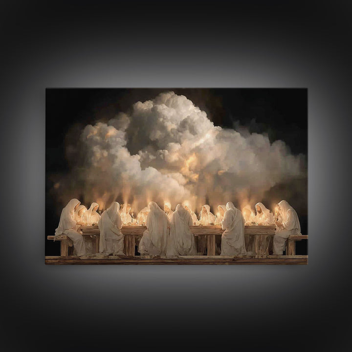 Last Supper Radiance – Framed Canvas Print – Christian Art Canvas – Jesus Wall Art – Christian Decor For Home – Unique Christian Art – Chri