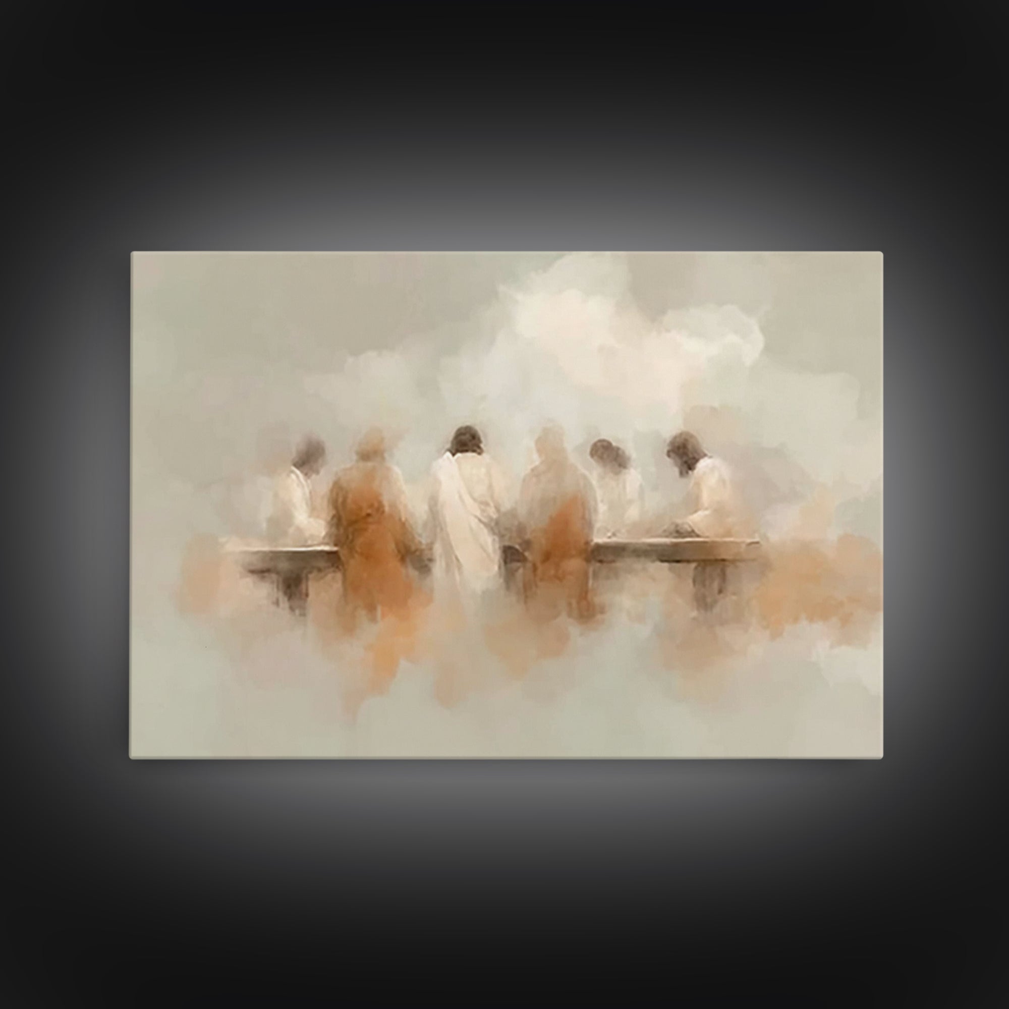 Heavenly Supper Peace – Framed Canvas Print – Christian Wall Art – Christian Art Canvas – Jesus Painting – Christian Art Work – Subtle Chri