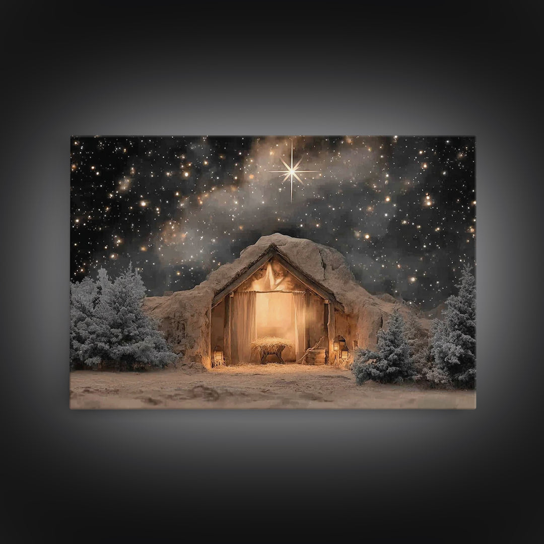The Guiding Star – Framed Canvas Print – Christian Wall Art – Christian Art Canvas – Jesus Painting – Christmas Art – Christian Christmas D