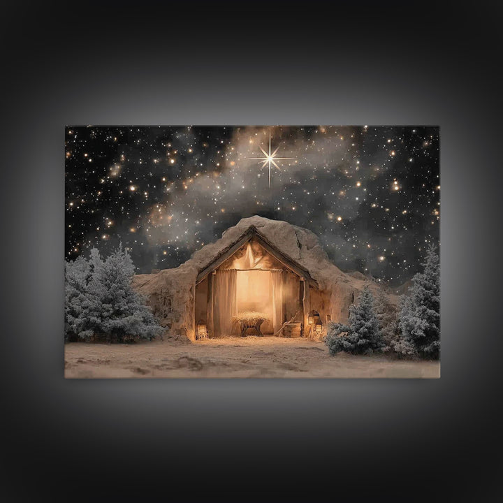 The Guiding Star – Framed Canvas Print – Christian Wall Art – Christian Art Canvas – Jesus Painting – Christmas Art – Christian Christmas D