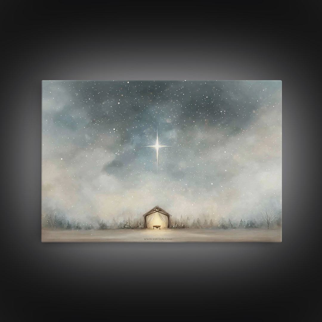 Star of Peace, Framed Canvas Print, Christian Art Canvas, Christian Wall Art, Jesus Christmas Art, Christmas Art Prints, Christian Christma