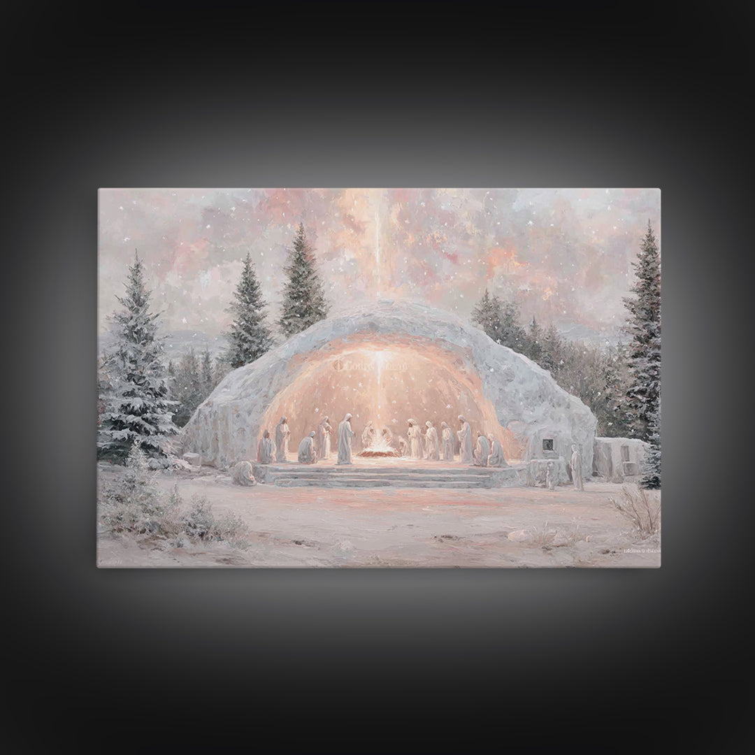 Holy Gathering – Framed Canvas Print – Christian Wall Art – Christian Art Canvas – Christmas Art Prints – Jesus Painting – Christian Christ