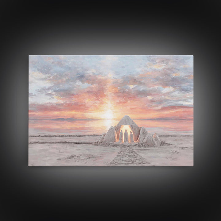 Dawn Of Peace | Framed Canvas Print | Christian Wall Art | Christian Art Canvas | Christmas Art | Jesus Christmas Art | Christian Gift