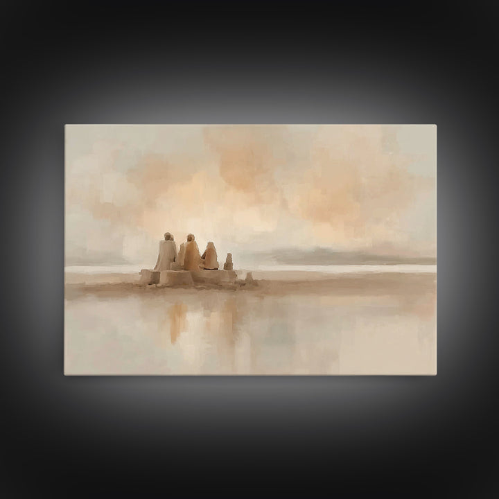 Sacred Shorelight – Framed Canvas Print – Christian Art Canvas – Christian Christmas Art – Christmas Wall Art – Jesus Painting – Christian