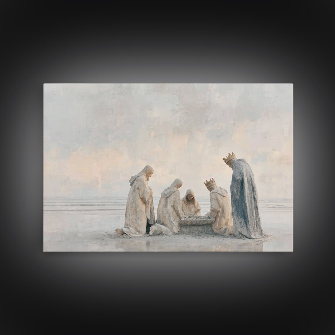 Quiet Devotion – Framed Canvas Print – Christian Wall Art – Christian Art Canvas – Christmas Art – Jesus Christmas Art – Christian Christma