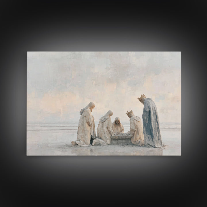Quiet Devotion – Framed Canvas Print – Christian Wall Art – Christian Art Canvas – Christmas Art – Jesus Christmas Art – Christian Christma
