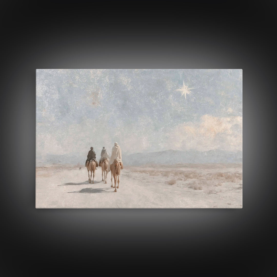 Holy Star Path – Framed Canvas Print – Christian Christmas Art – Christian Art – Christian Art Canvas – Vintage Christmas Art – Christmas W