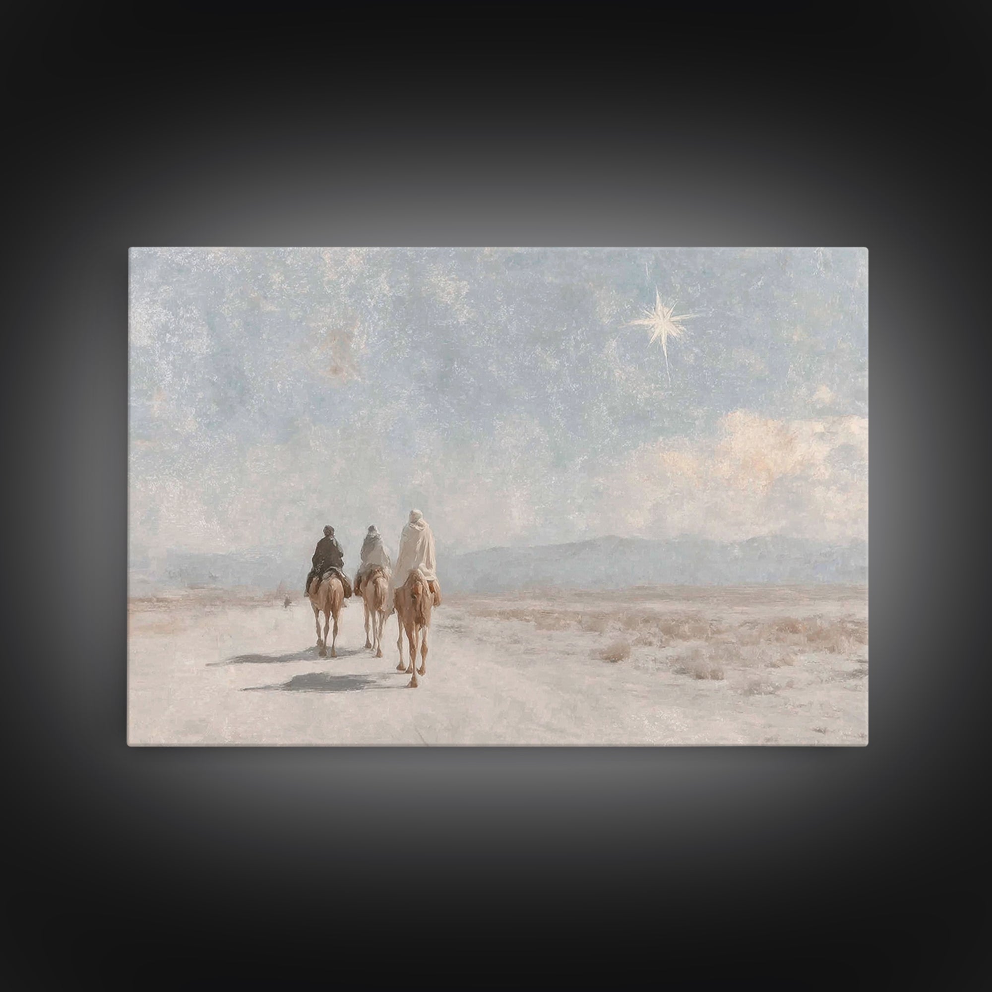 Holy Star Path – Framed Canvas Print – Christian Christmas Art – Christian Art – Christian Art Canvas – Vintage Christmas Art – Christmas W