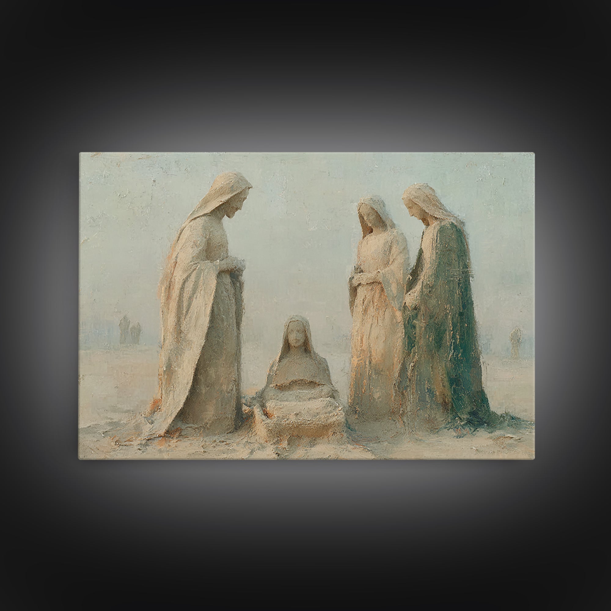 Humble Adoration, Framed Canvas Print, Christian Art Canvas, Christian Wall Art, Jesus Christmas Art, Christmas Art Work, Christian Gift Id