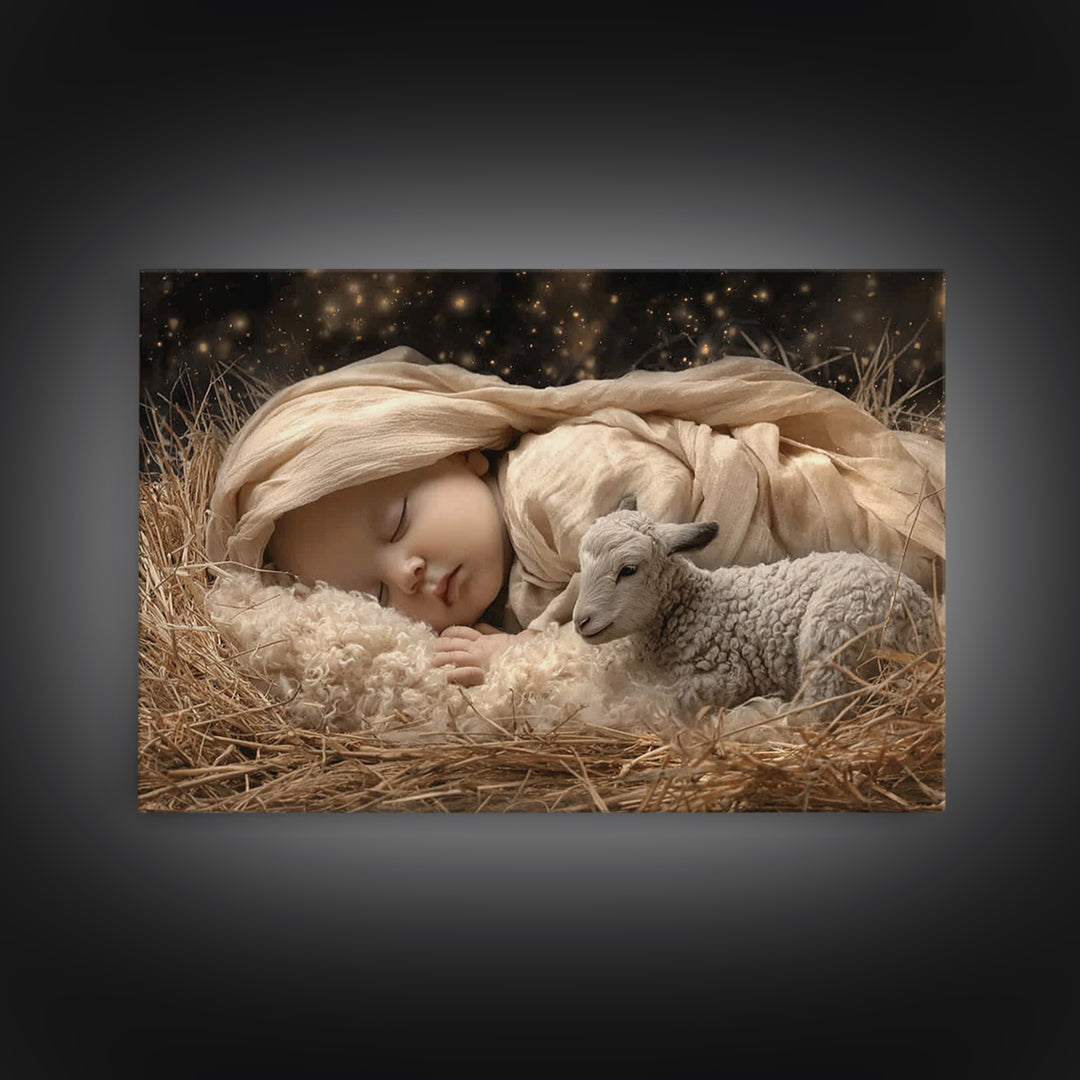 Blessed Arrival – Framed Canvas Print – Christian Art – Christian Art Canvas – Christmas Wall Art – Jesus Painting – Christian Wall Art