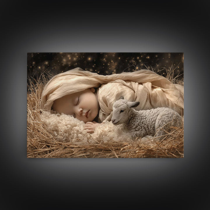 Blessed Arrival – Framed Canvas Print – Christian Art – Christian Art Canvas – Christmas Wall Art – Jesus Painting – Christian Wall Art