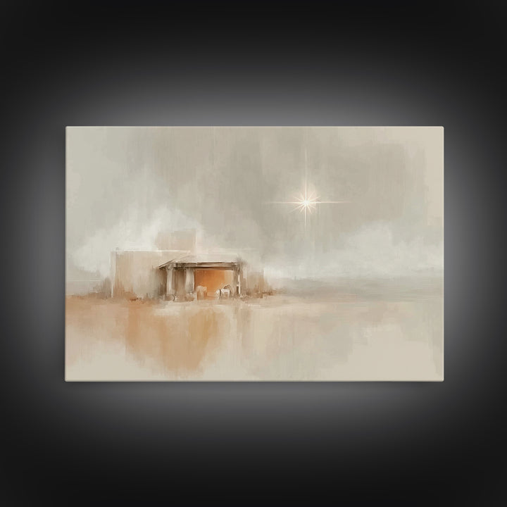 Courtyard Wonder – Framed Canvas Print – Christian Wall Art – Christmas Wall Art – Christian Art Canvas – Christmas Art