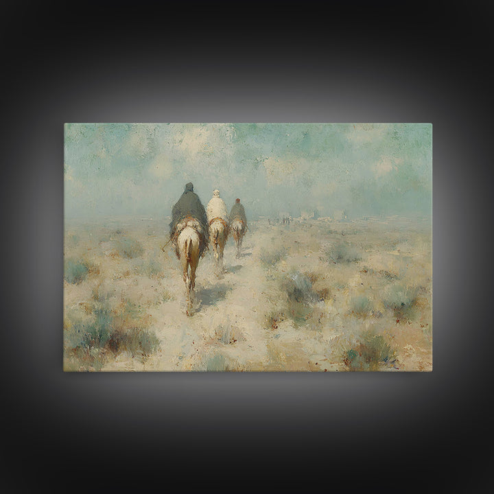Pilgrims Of Light – Framed Canvas Print – Christmas Wall Art – Christian Art Canvas – Christian Art – Christian Christmas Art – Modern Chri