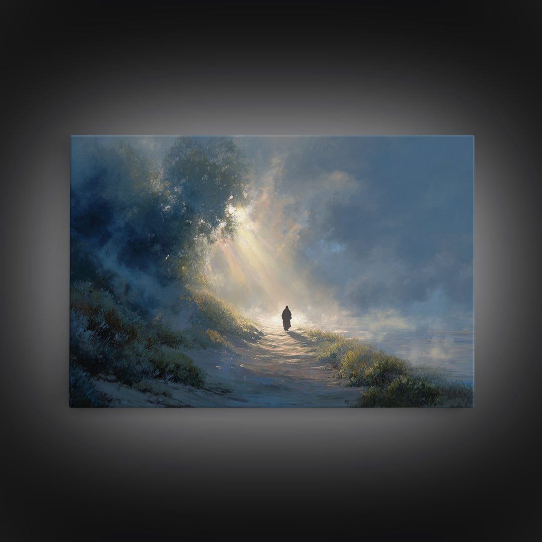Path Of Mercy – Framed Canvas Print – Christian Wall Art – Jesus Painting – Christian Art Canvas – Moody Christian Art – Christian Gift Ide