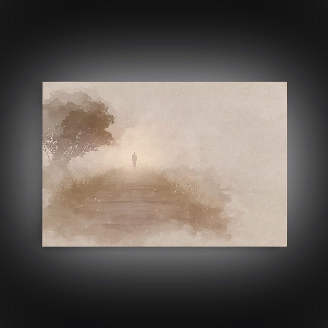 Silent Journey, Framed Canvas Print, Christian Wall Art, Jesus Painting, Christian Art Canvas, Subtle Christian Art, Christian Decoration,