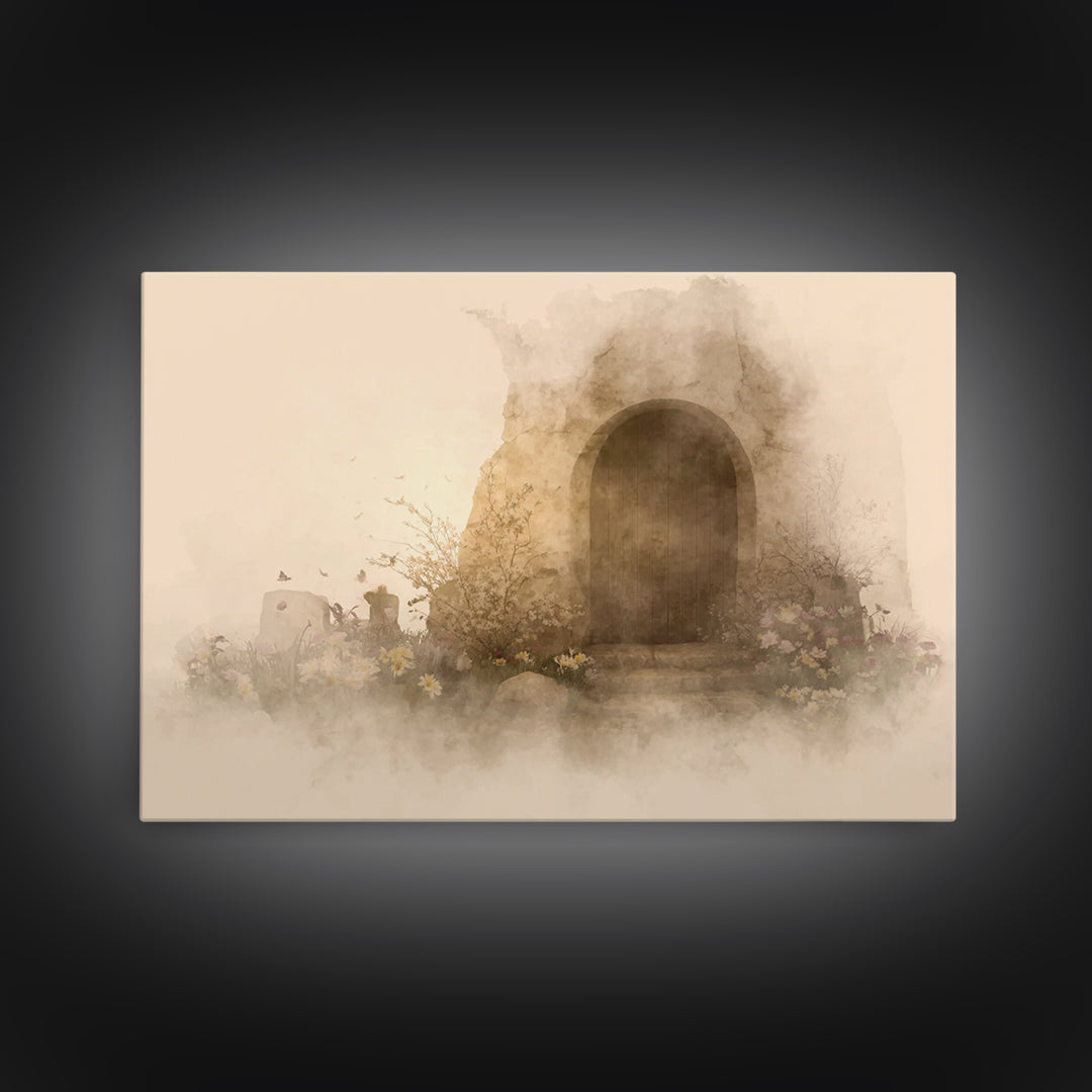 Tomb Of Light | Framed Canvas Print | Christian Wall Art | Christian Art Print | Abstract Christian Art | Subtle Christian Art | Christian