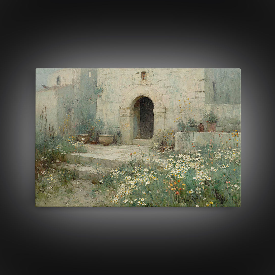 Ancient Sanctuary, Framed Canvas Print, Christian Wall Art, Christian Art Canvas, Vintage Christian Art, Christian Painting, Christian Deco