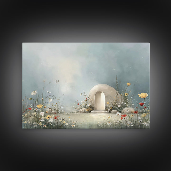 Hopeful Morning – Framed Canvas Print – Christian Wall Art – Christian Art Canvas – Modern Christian Art – Subtle Christian Paintings – Chr