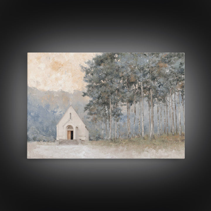 Morning Grace Chapel – Framed Canvas Print – Christian Wall Art – Large Christian Painting – Christian Art Print – Christian Decor – Christ