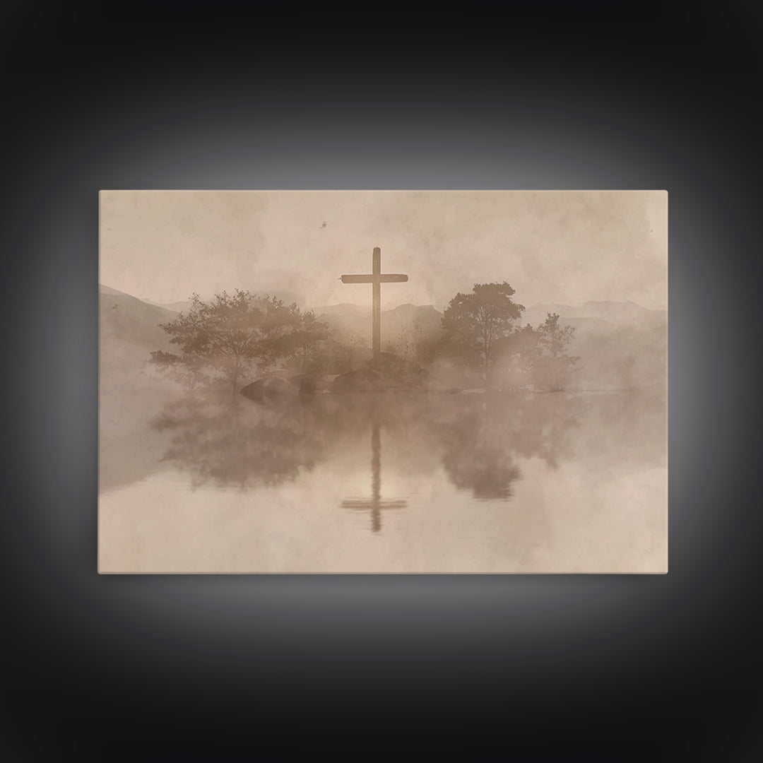 Cross Of Serenity – Framed Canvas Print – Christian Wall Art – Christian Art Canvas – Minimalist Christian Art – Christian Gift – Christmas