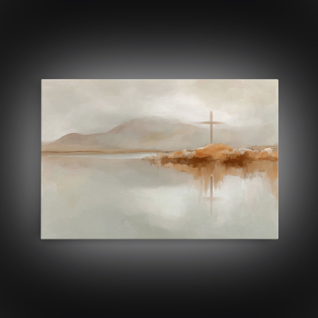 Grace On The Horizon – Framed Canvas Print – Minimalist Christian Art – Christian Wall Art – Christian Art Print – Christian Gift Ideas – C