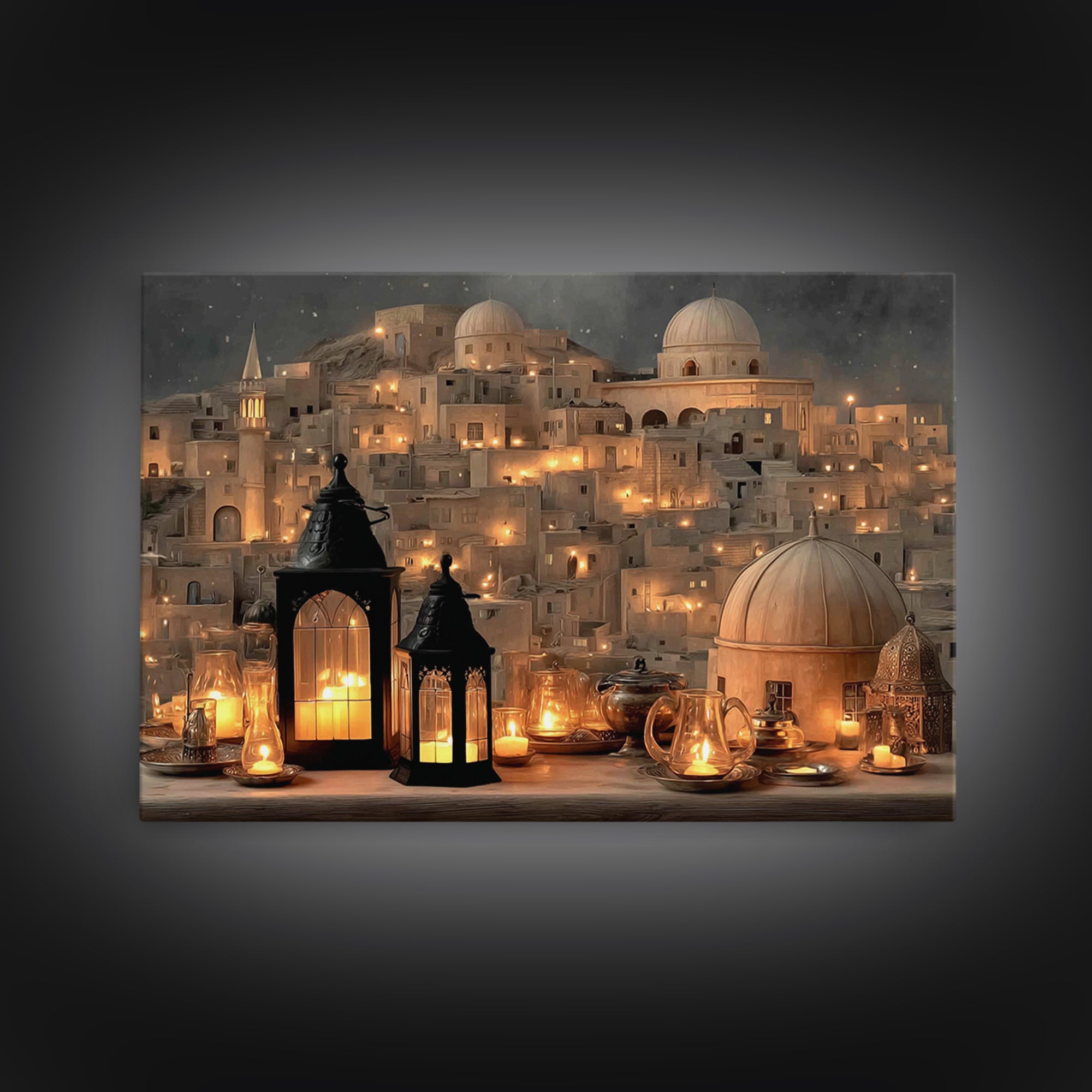 City Of Light – Framed Canvas Print – Christian Wall Art – Christian Christmas Art – Christian Art Canvas – Christian Decor – Jesus Art