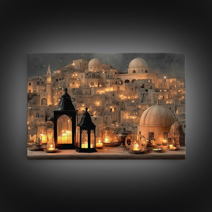 City Of Light – Framed Canvas Print – Christian Wall Art – Christian Christmas Art – Christian Art Canvas – Christian Decor – Jesus Art
