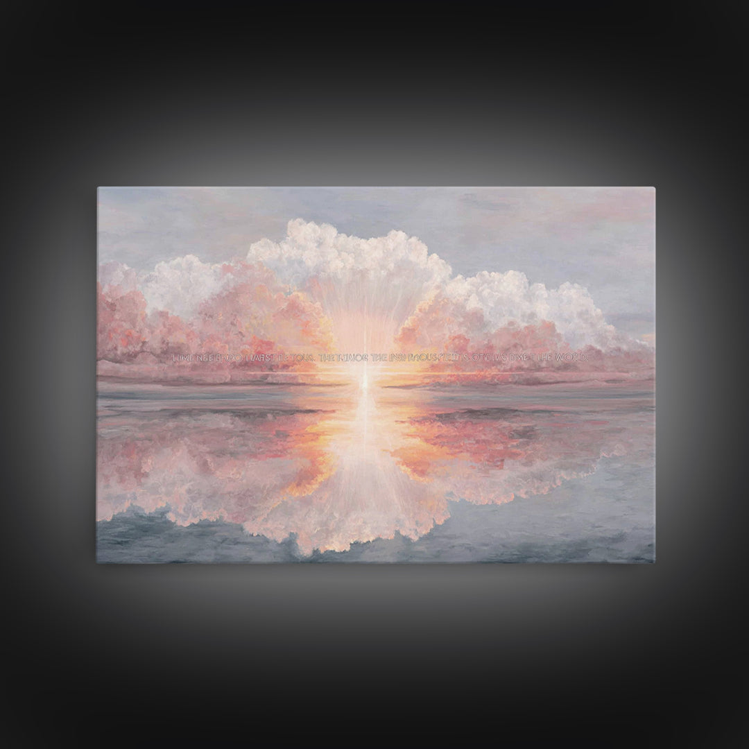 Heavenly Dawn Radiance, Framed Canvas Print, Christian Wall Art, Christian Art Canvas, Modern Christian Art, Christian Gift Ideas, Christma