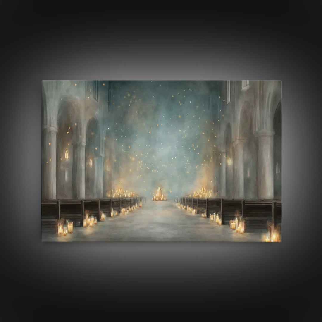 Candlelit Sanctuary Peace – Framed Canvas Print – Christian Wall Art – Christian Art Canvas – Moody Christian Art – Christian Decoration –