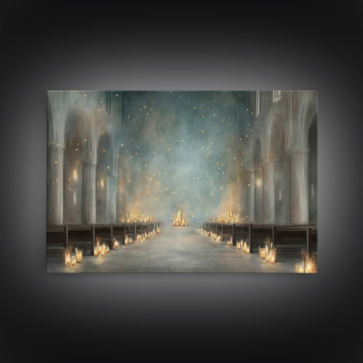 Candlelit Sanctuary Peace – Framed Canvas Print – Christian Wall Art – Christian Art Canvas – Moody Christian Art – Christian Decoration –