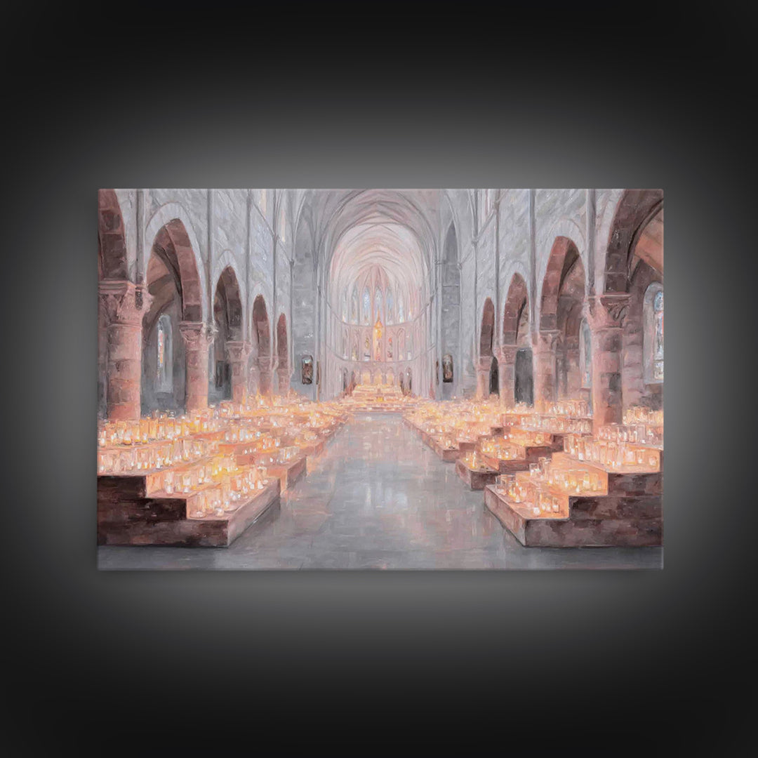 Holy Cathedral Glow, Framed Canvas Print, Christian Wall Art, Christian Art Canvas, Modern Christian Art, Christian Art Prints, Christian D
